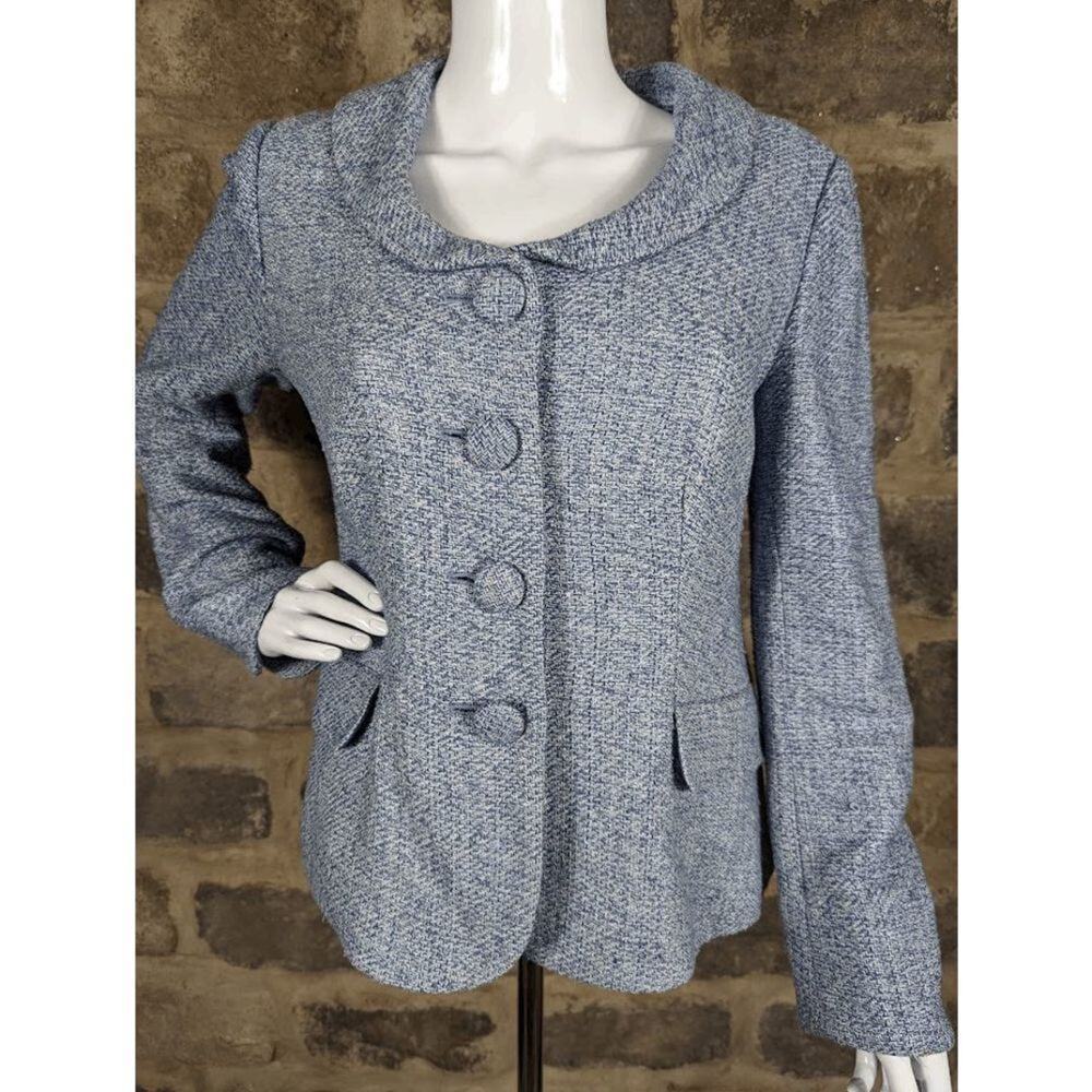 Pendleton Blazer Woman's 8 Blue Silk‎ Blend Lined Career Retro Office Career